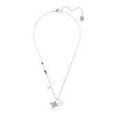 Symbolica pendant, Star, Blue, Rhodium plated